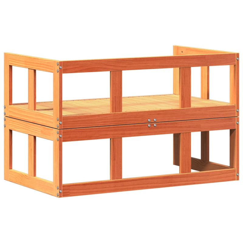 vidaXL kihúzható viaszbarna tömör fenyőfa kerti pad