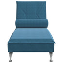 vidaXL kék bársony masszírozó dívány hengerpárnával