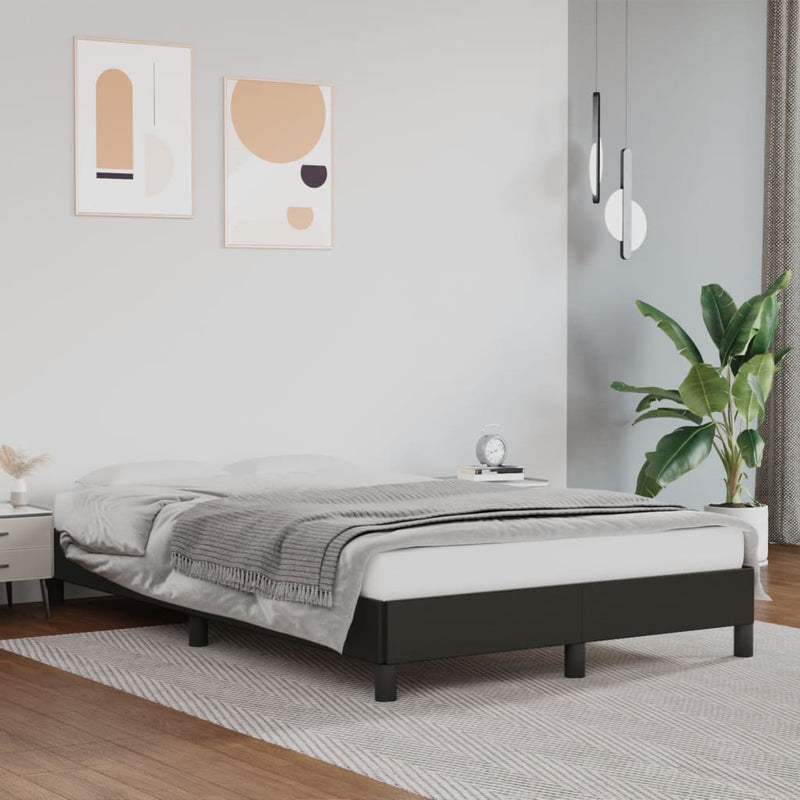 vidaXL ágykeret matrac nélkül fekete 120x190 cm műbőr