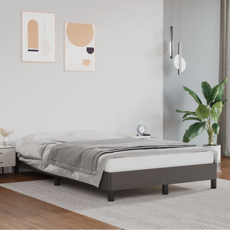 vidaXL ágykeret matrac nélkül szürke 120x190 cm műbőr