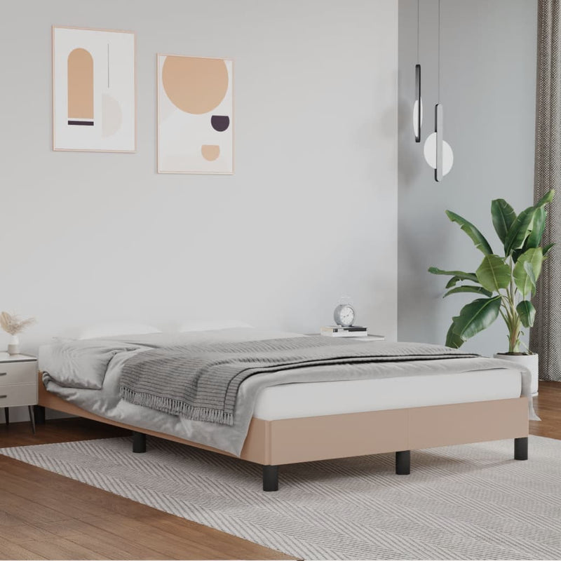 vidaXL ágykeret matrac nélkül cappuccino színű 120x190 cm műbőr