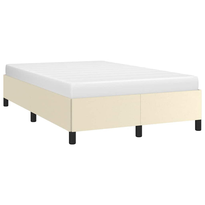 vidaXL ágykeret matrac nélkül krém 120x190 cm műbőr