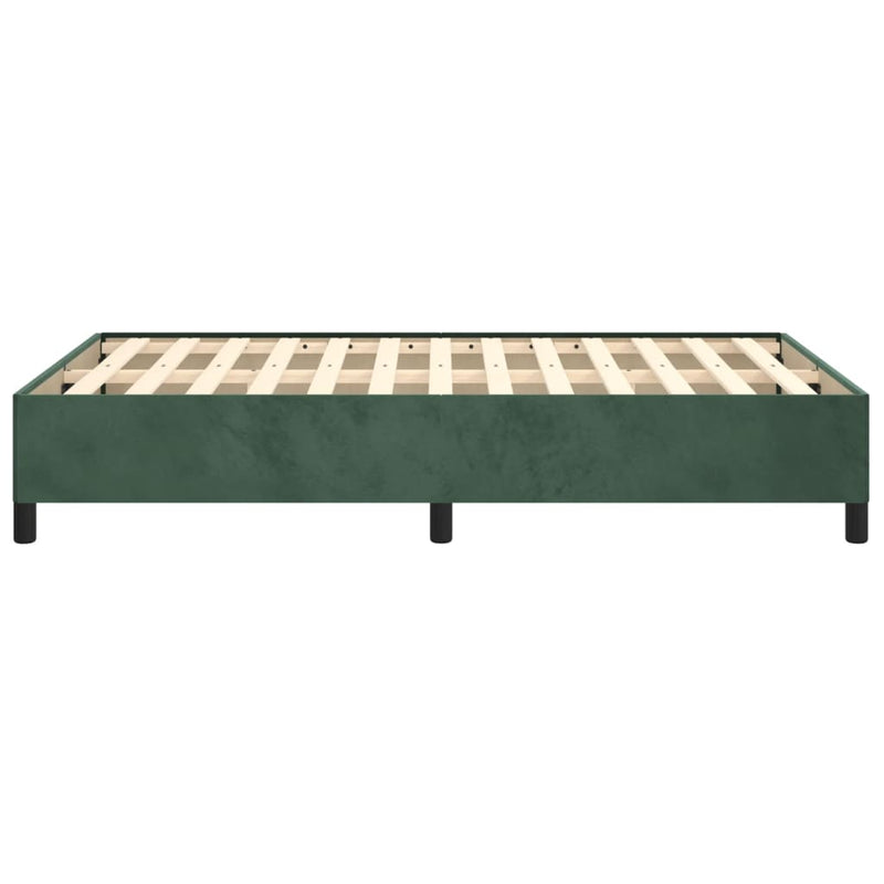 vidaXL ágykeret matrac nélkül sötétzöld 120x190 cm bársony