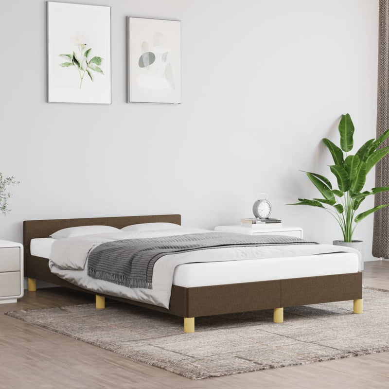 vidaXL ágykeret matrac nélkül sötétbarna 120x190 cm szövet