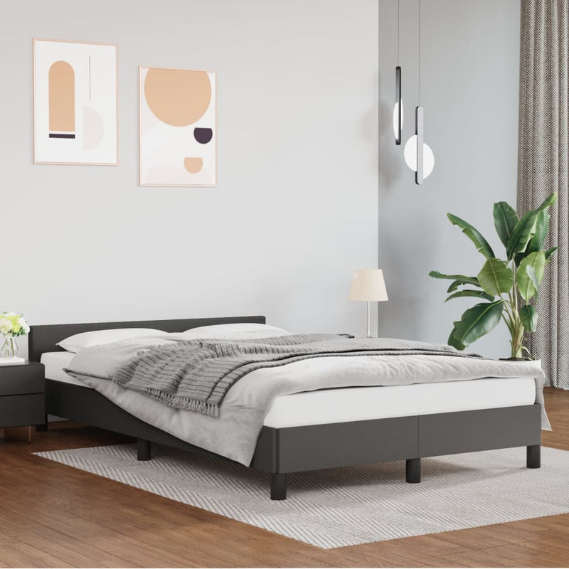 vidaXL ágykeret matrac nélkül szürke 120x190 cm műbőr