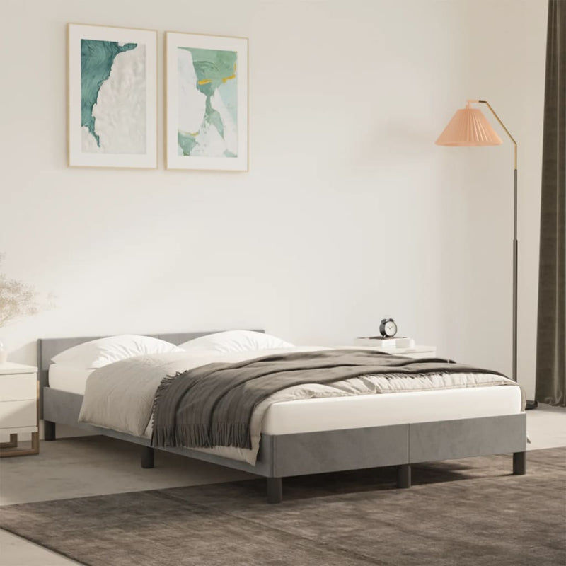 vidaXL ágykeret matrac nélkül Világosszürke 120x190 cm Velvet