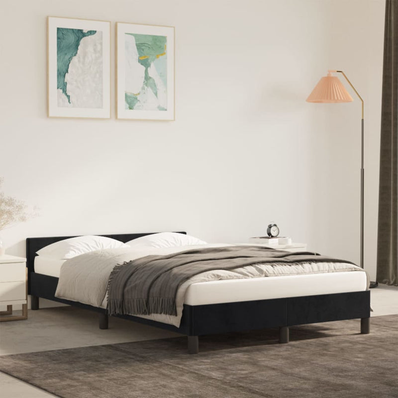 vidaXL ágykeret matrac nélkül fekete 120x190 cm Velvet