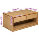vidaXL SAUDA tölgyszínű tömör fenyőfa dohányzóasztal 99 x 55 x 45 cm
