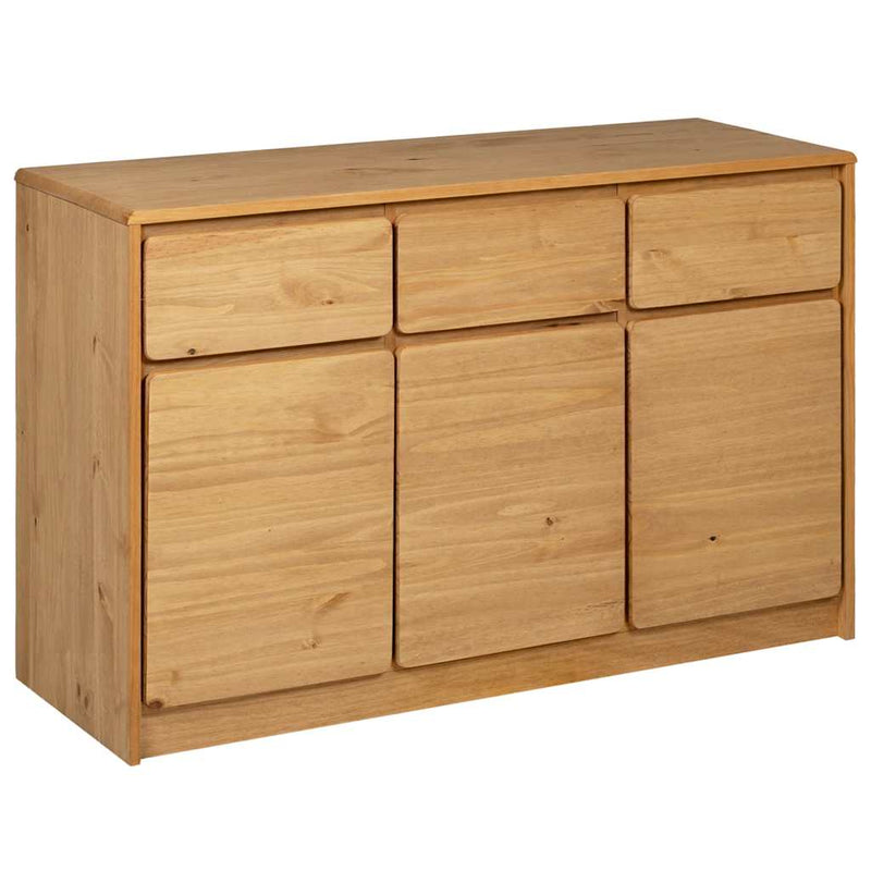 vidaXL SAUDA tölgyszínű tömör fenyőfa tálalószekrény 114x43x75,5 cm