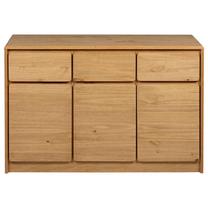 vidaXL SAUDA tölgyszínű tömör fenyőfa tálalószekrény 114x43x75,5 cm