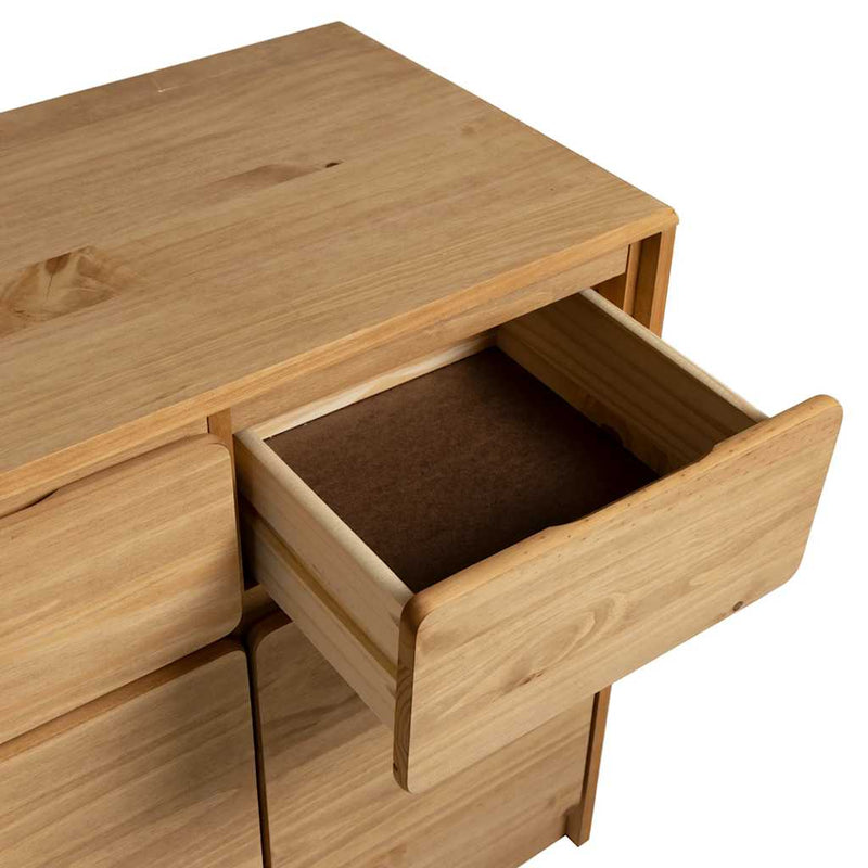 vidaXL SAUDA tölgyszínű tömör fenyőfa tálalószekrény 114x43x75,5 cm