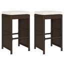 vidaXL 2 db barna polyrattan kerti bárszék párnával