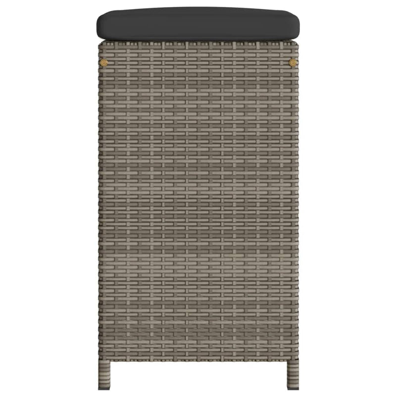 vidaXL 2 db szürke polyrattan kerti bárszék párnával