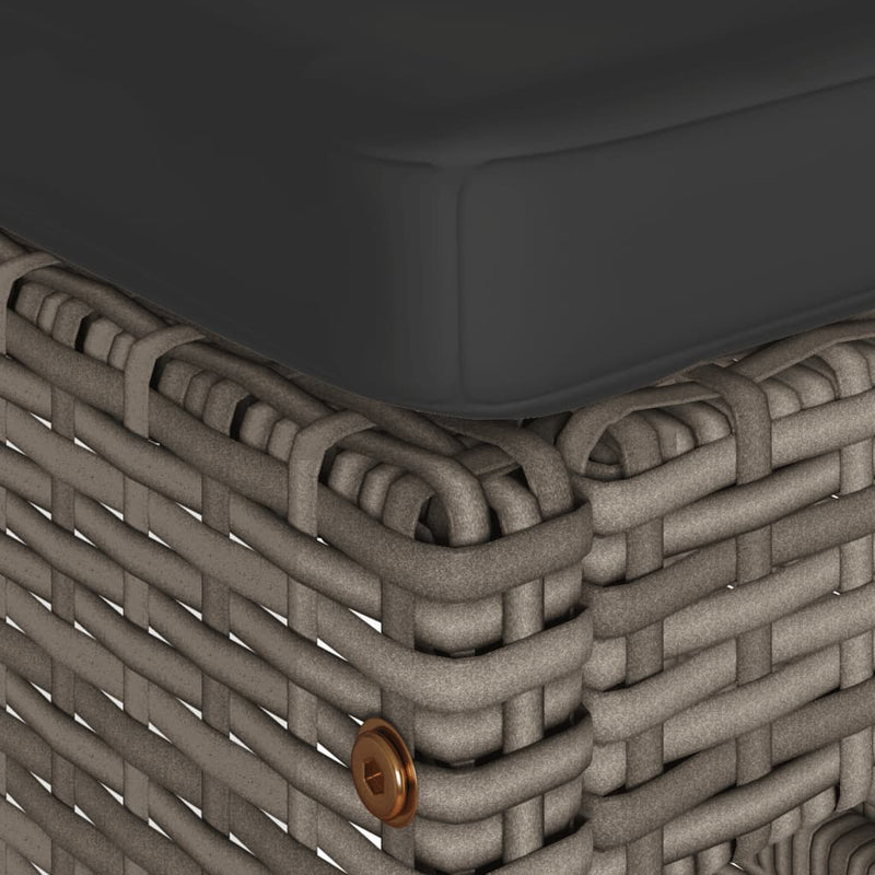 vidaXL 2 db szürke polyrattan kerti bárszék párnával