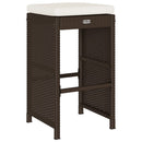 vidaXL 4 db barna polyrattan kerti bárszék párnával