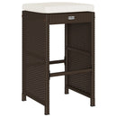 vidaXL 6 db barna polyrattan kerti bárszék párnával