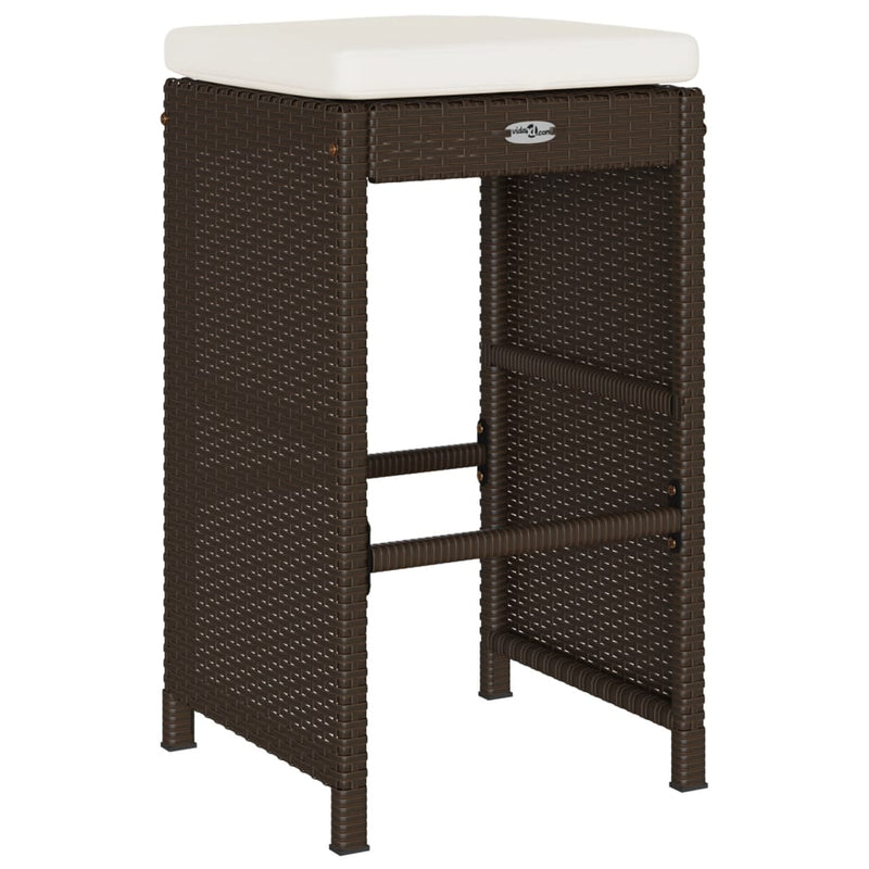vidaXL 6 db barna polyrattan kerti bárszék párnával