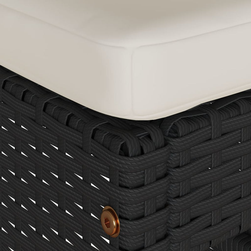 vidaXL 6 db fekete polyrattan kerti bárszék párnával