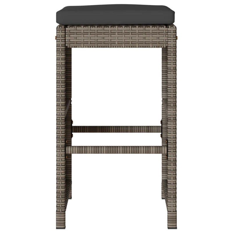 vidaXL 6 db szürke polyrattan kerti bárszék párnával
