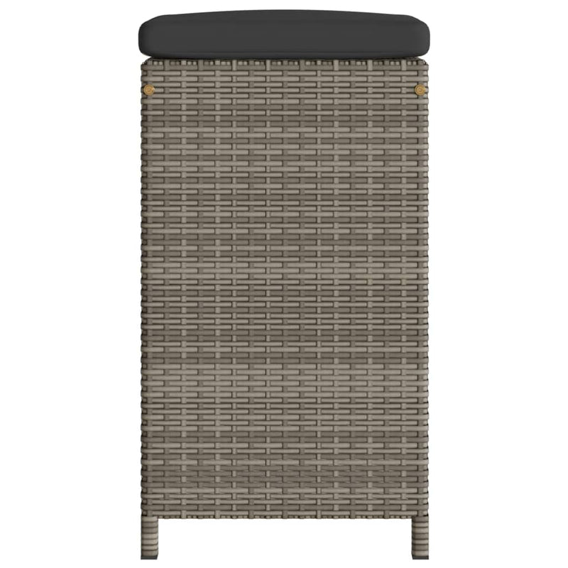 vidaXL 6 db szürke polyrattan kerti bárszék párnával
