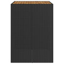 vidaXL fekete polyrattan kerti bárasztal akácfa lappal 105x80x110 cm