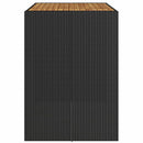 vidaXL fekete polyrattan kerti bárasztal akácfa lappal 145x80x110 cm
