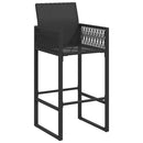 vidaXL 2 db fekete polyrattan kerti bárszék