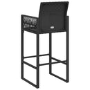 vidaXL 2 db fekete polyrattan kerti bárszék
