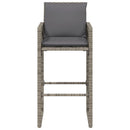 vidaXL 2 db szürke polyrattan kerti bárszék párnával