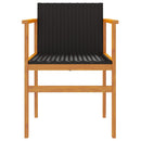 vidaXL 2 db fekete polyrattan és tömör fa kerti szék
