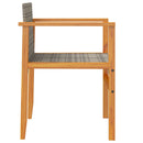 vidaXL 2 db szürke polyrattan és tömör fa kerti szék