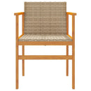 vidaXL 2 db bézs polyrattan és tömör fa kerti szék