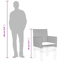 vidaXL 2 db fekete polyrattan és tömör fa kerti szék párnával