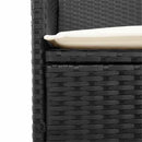 vidaXL 2 db fekete polyrattan és tömör fa kerti szék párnával