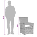 vidaXL 2 db bézs polyrattan és tömör fa kerti szék párnával