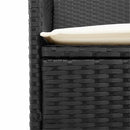 vidaXL 2 db fekete polyrattan és tömör fa kerti szék párnával