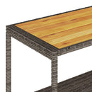 vidaXL 3 szintes szürke polyrattan és tömör akácfa zsúrkocsi