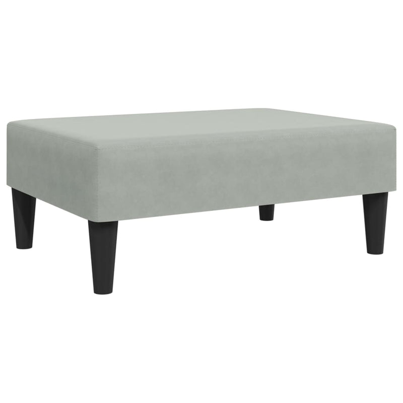 vidaXL világosszürke bársony lábzsámoly 77x55x31 cm