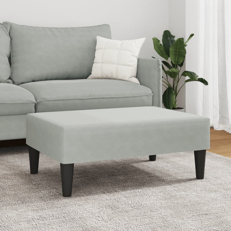 vidaXL világosszürke bársony lábzsámoly 77x55x31 cm
