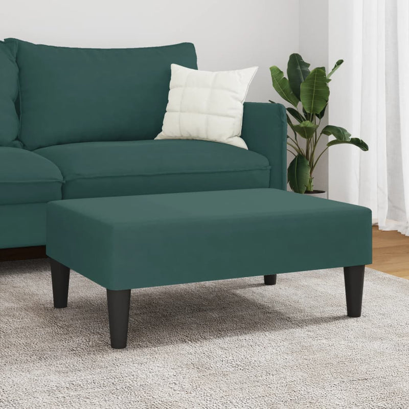 vidaXL sötétzöld bársony lábzsámoly 77x55x31 cm