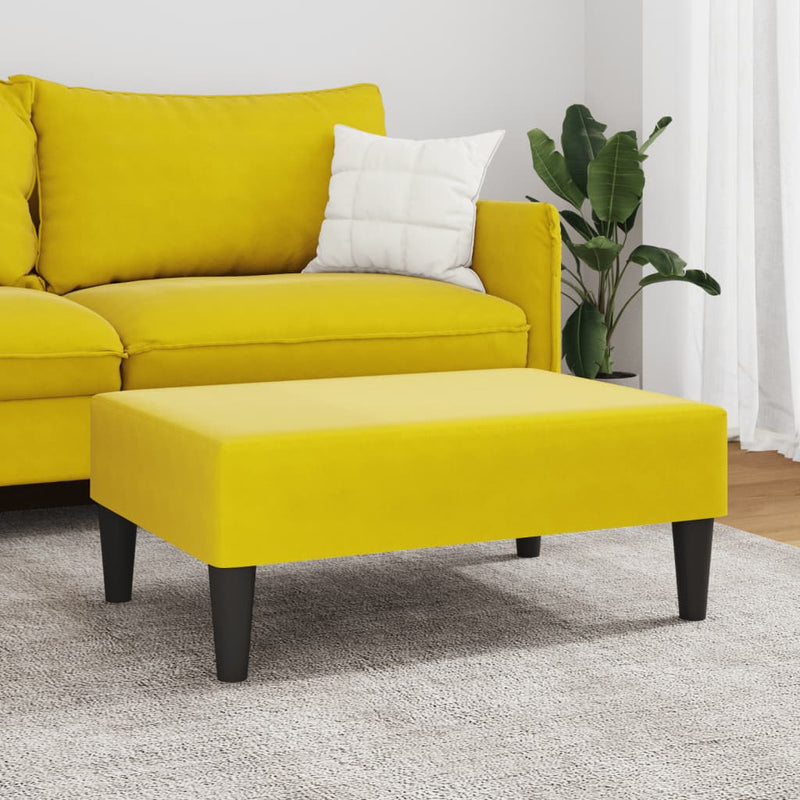 vidaXL sárga bársony lábzsámoly 77x55x31 cm