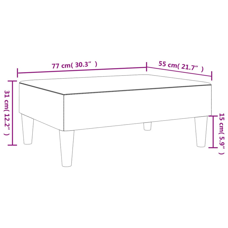 vidaXL sárga bársony lábzsámoly 77x55x31 cm