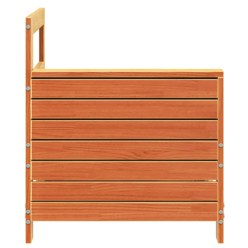 vidaXL viaszbarna tömör fenyőfa kerti karfás kanapé 69x62x70,5 cm