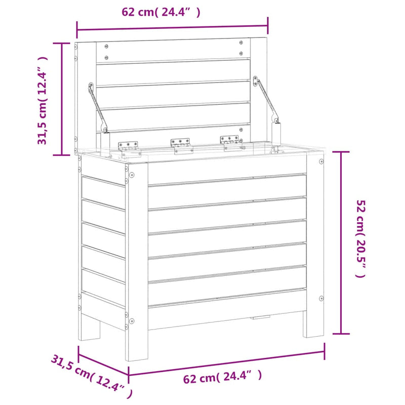 vidaXL impregnált fenyőfa kerti lábtartó 62 x 31,5 x 52 cm