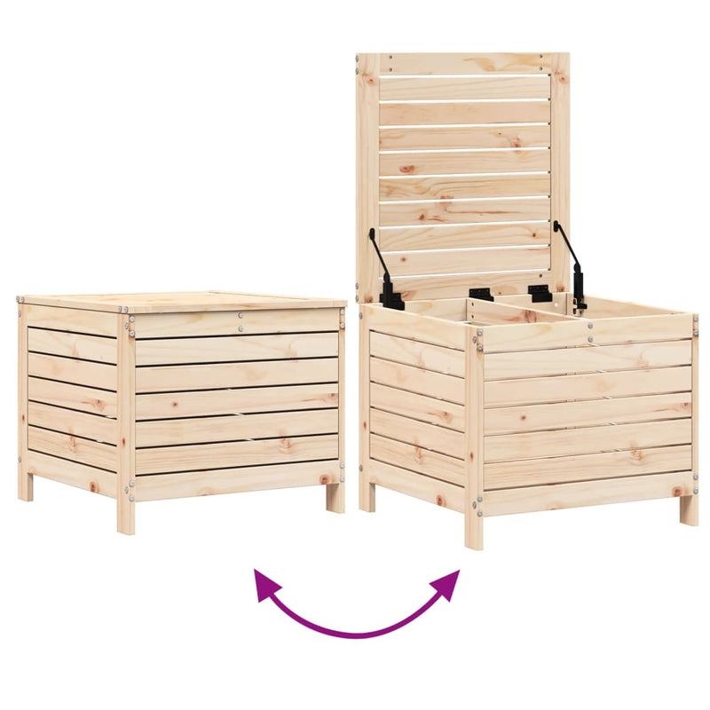 vidaXL tömör fenyőfa kerti lábzsámoly 62 x 63,5 x 53,5 cm