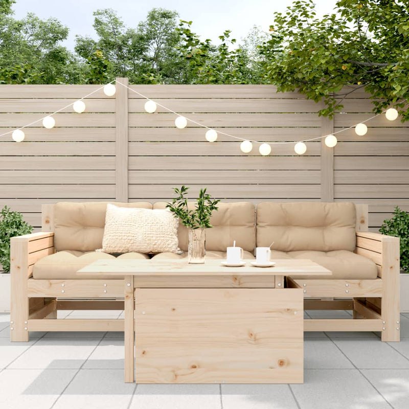 vidaXL tömör fenyőfa kerti asztal 100 x 50 x 75 cm