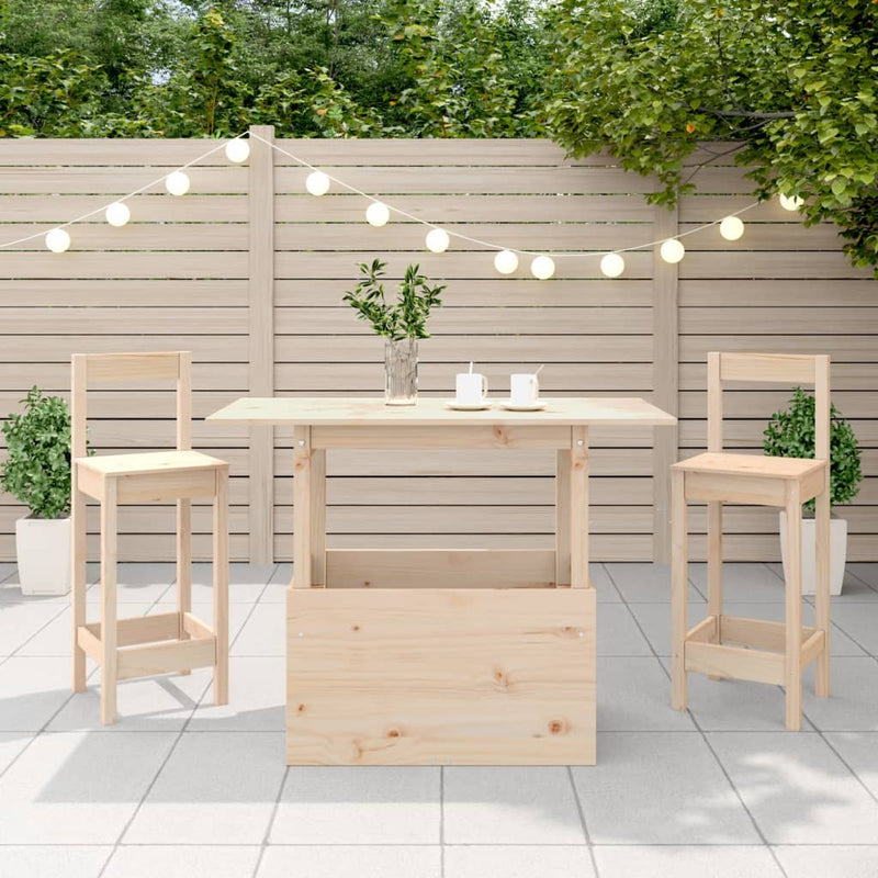 vidaXL tömör fenyőfa kerti asztal 100 x 50 x 75 cm