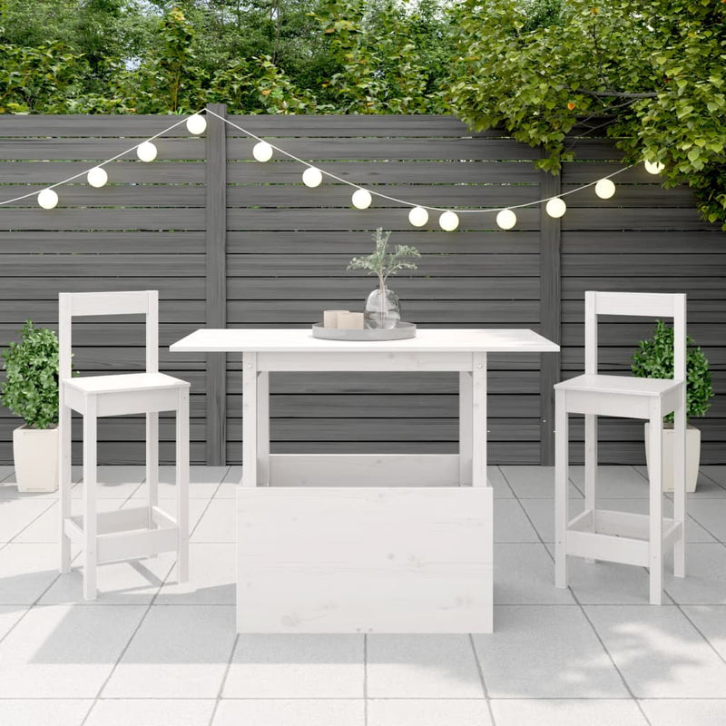 vidaXL fehér tömör fenyőfa kerti asztal 100 x 50 x 75 cm