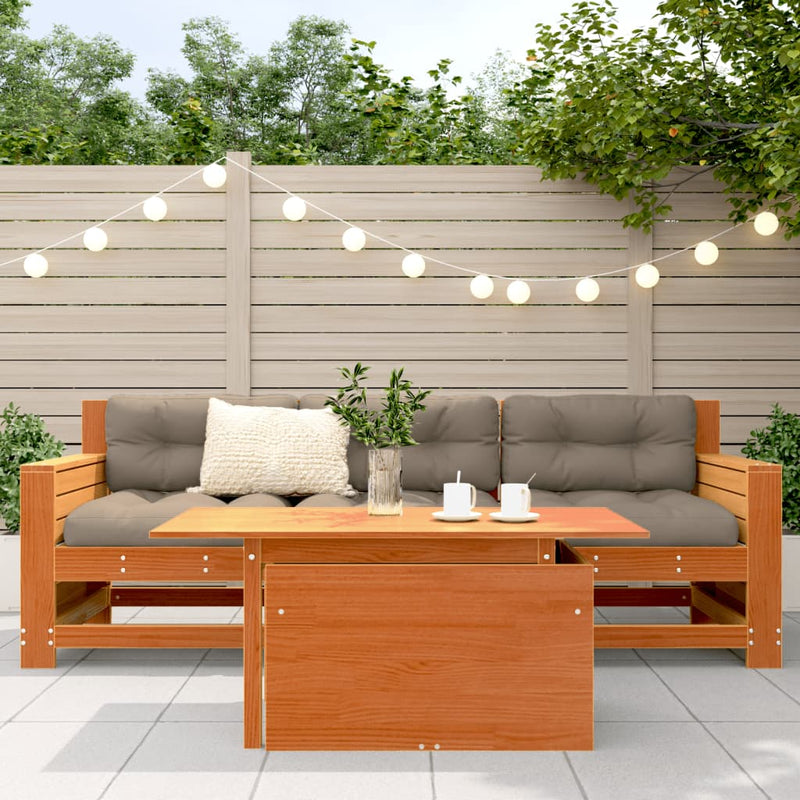 vidaXL viaszbarna tömör fenyőfa kerti asztal 100 x 50 x 75 cm