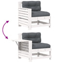 vidaXL fehér tömör fenyőfa kerti karfás kanapé párnával